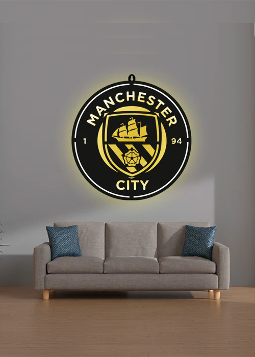 Manchester City led logo backlit