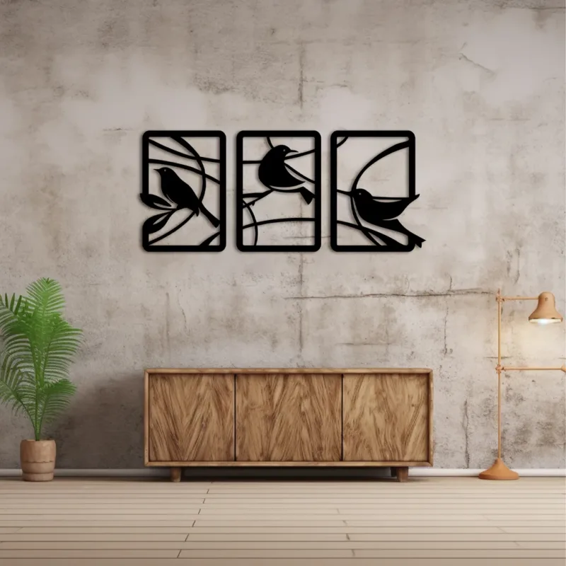 Birds of Paradise Wooden Wall Decor Art